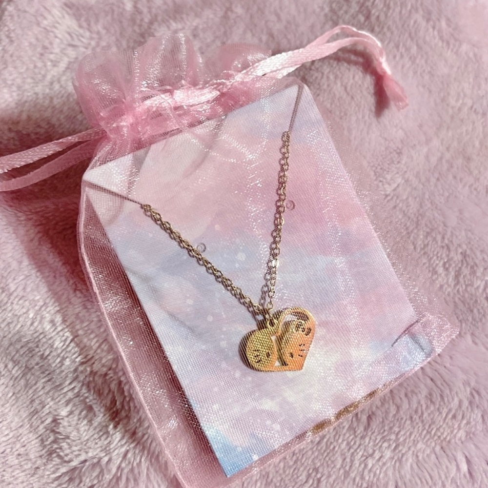 Hello Kitty & Dear Daniel Gold Stainless Steel Heart Pendant Necklace - Picture 8 of 8